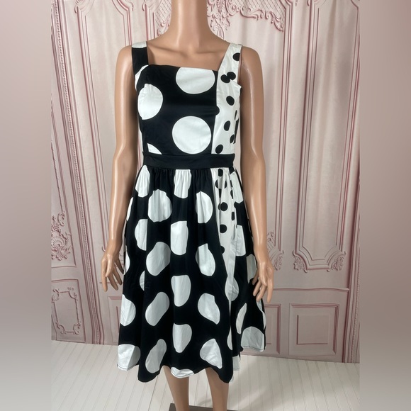 DISNEY PARK THE DRESS SHOP BLACK & WHITE POLKA DOT MINNIE MOUSE DRESS NEW WDW - Picture 1 of 15